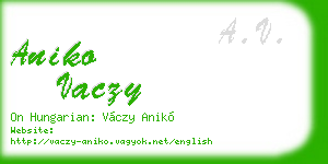 aniko vaczy business card