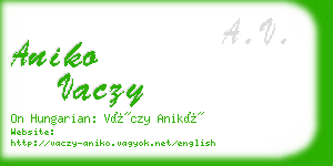 aniko vaczy business card